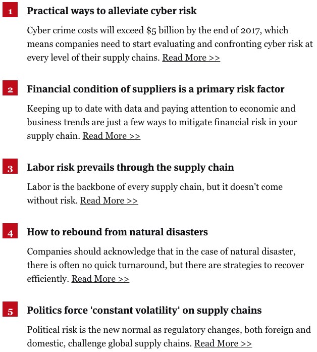 The 5 types of supply chain risk