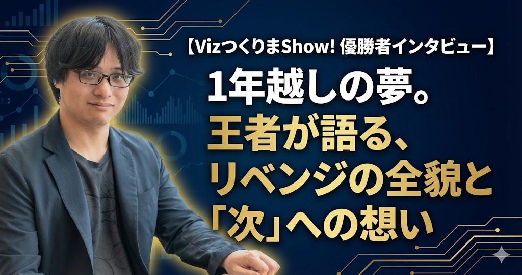 【VizつくりまShow! 優勝者インタビュー】1年越しの夢。王者が語る、リベンジの全貌と「次」への想い