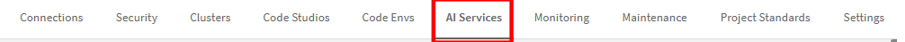 AI Servicesタブ