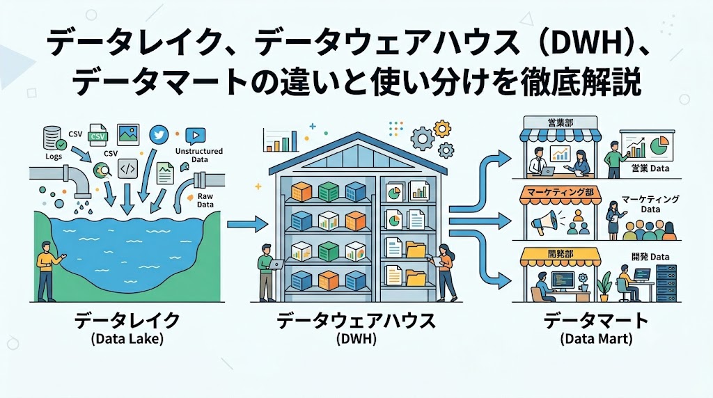 データレイク、データウェアハウス（DWH）、データマートの違いと使い分けを徹底解説