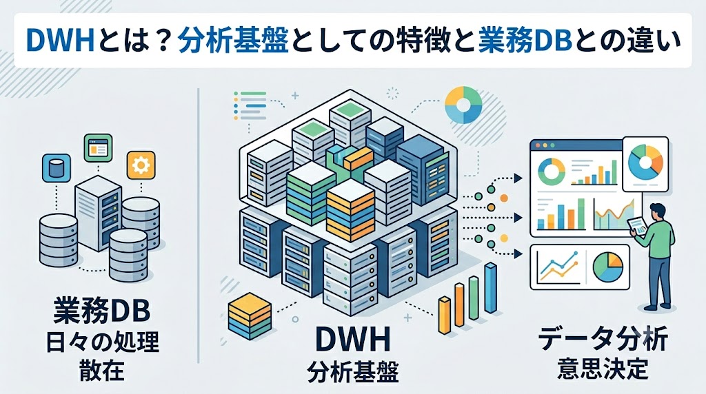 DWHとは？分析基盤としての特徴と業務DBとの違い