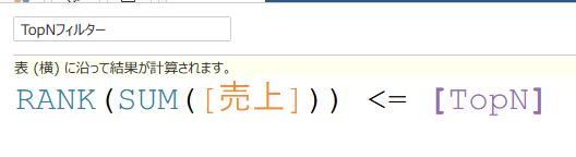 TableauでTop N表示を制御する計算式